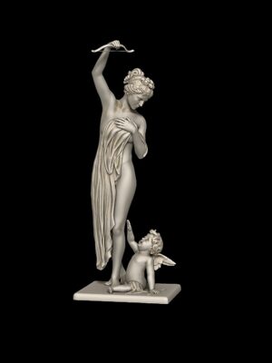 Venus desarmando el estilo clásico de escultura de cupido