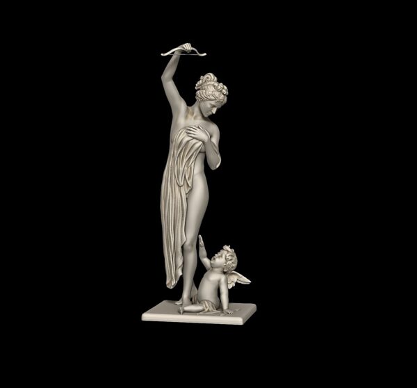Venus desarmando el estilo clásico de escultura de cupido