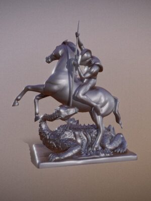Estatua de San Jorge y el Dragón para impresión 3D