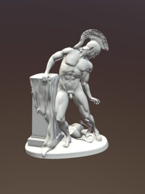 Escultura de Aquiles herido en el talón