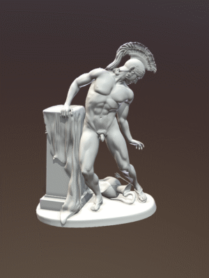 Escultura de Aquiles herido en el talón