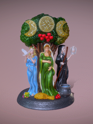 Triple Diosa Celta Madre Anciana y Doncella Estatua STL