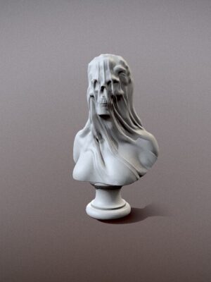 Busto Dama con Velo veiled skull woman stl