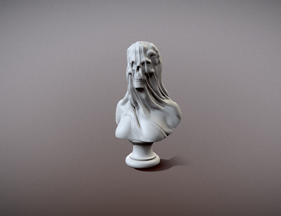 Busto Dama con Velo veiled skull woman stl