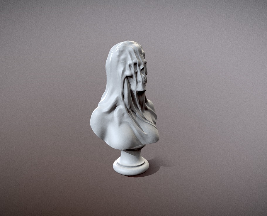 Busto Dama con Velo veiled skull woman stl - Image 3