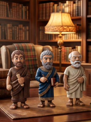 Escultura 3D Platon Aristoteles Socrates - Modelo para Imprimir STL