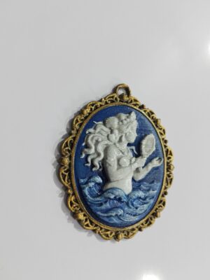 Camafeo Vintage Diosa Lemanja - Collar Físico Pintado a Mano