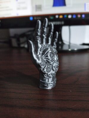 Escultura Mano Dark Deco 15cm - Ojo de la Providencia Mística