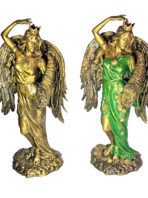 Estatua Diosa de la Fortuna Alada 25cm - Pintada a Mano Premium