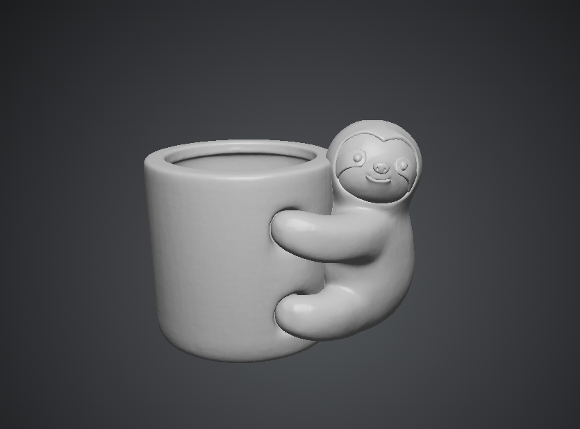 Baby Sloth Hugging Planter Pot - Cute Decorative Planter - 3D Printable Model - Image 2