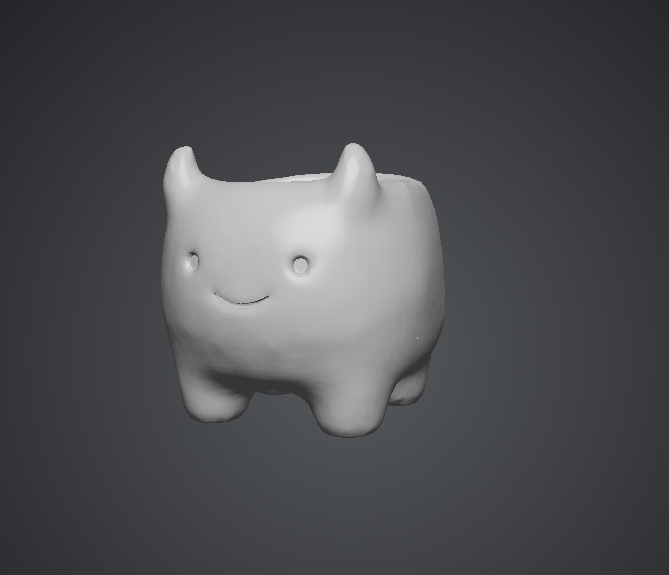 Little Monster Planter Pot - Cute Modern Decorative Planter - 3D Printable Model - Image 2