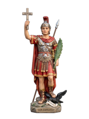 Estatua San Expedito (20cm) - Figura Premium Pintada a Mano