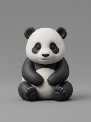 Cute Panda Statuette - 3D Printable Model