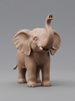 Cute Elephant Statuette - 3D Printable Model