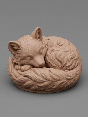 Cute Fox Statuette - 3D Printable Model