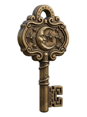 Mystic Key Wall Decor - Gothic Occult 3D Model - 3D Printable Model