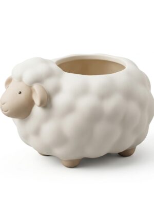 Chubby Sheep Planter Pot - Cute Fluffy Decorative Pot - 3D Printable Model