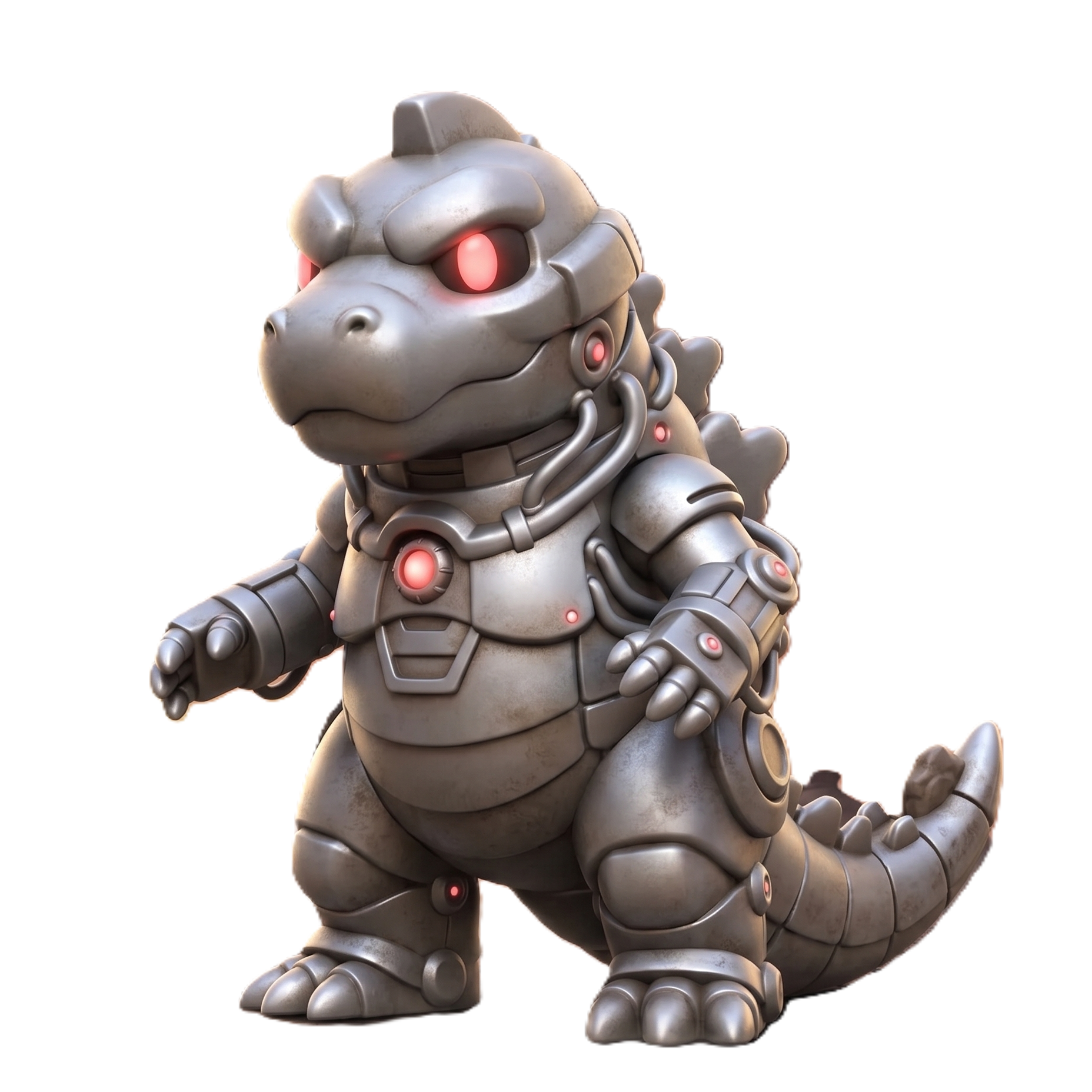 Mecha Godzilla Chibi Articulado / Multi-Parte - Modelo 3D STL para Impresión - Image 3