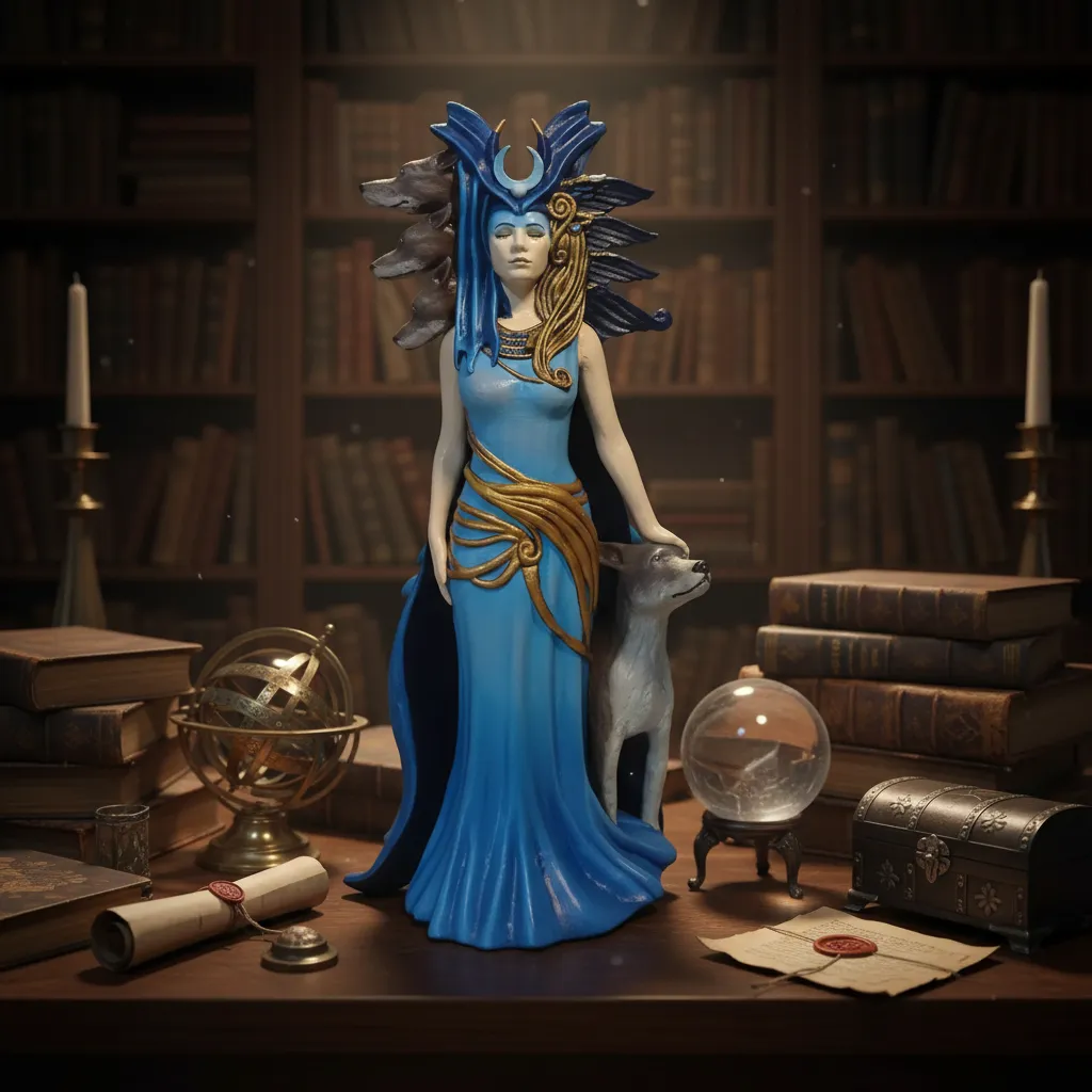 Estatua Diosa Hécate 25cm Impresión 3d Color Premium