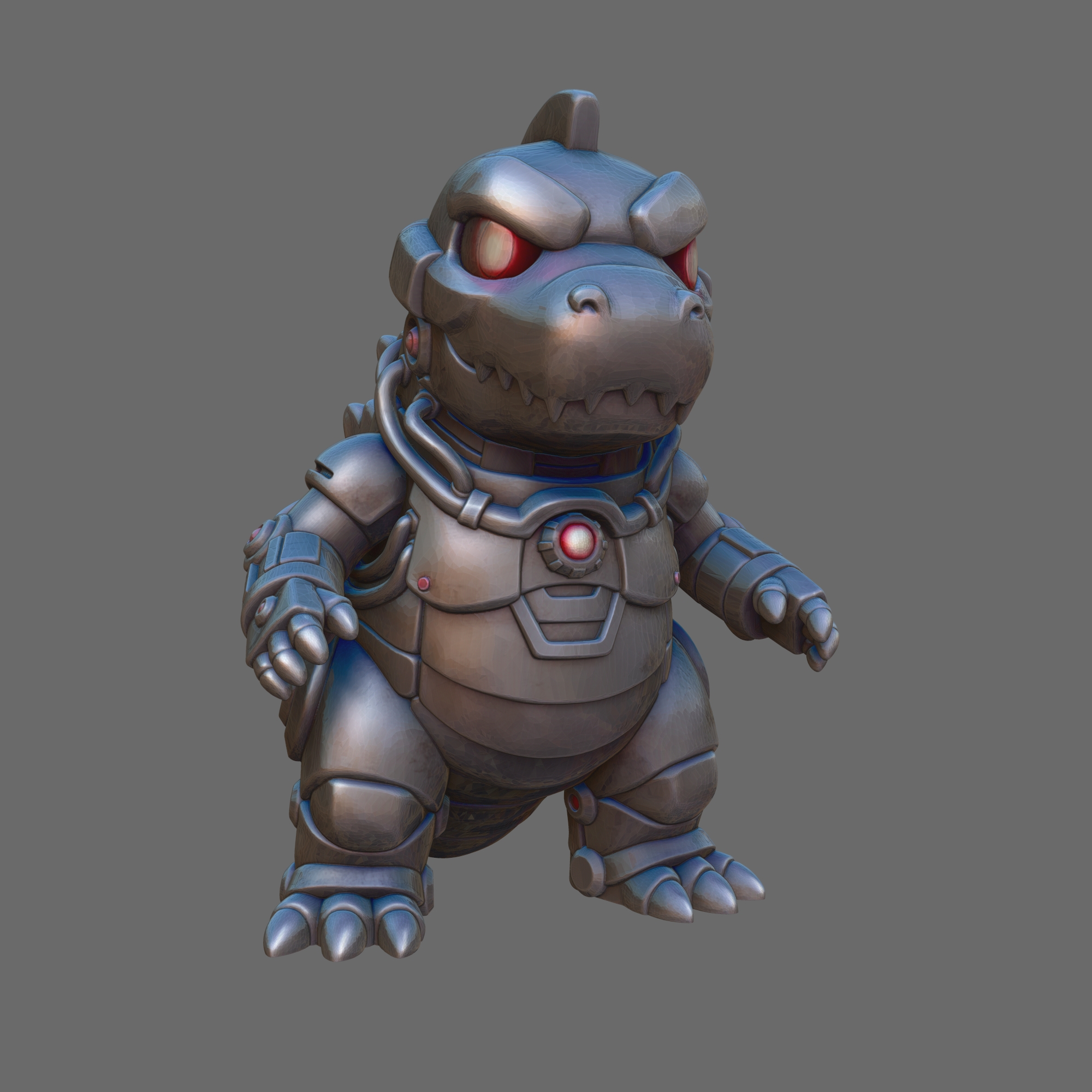Mecha Godzilla Chibi Articulado / Multi-Parte - Modelo 3D STL para Impresión - Image 5