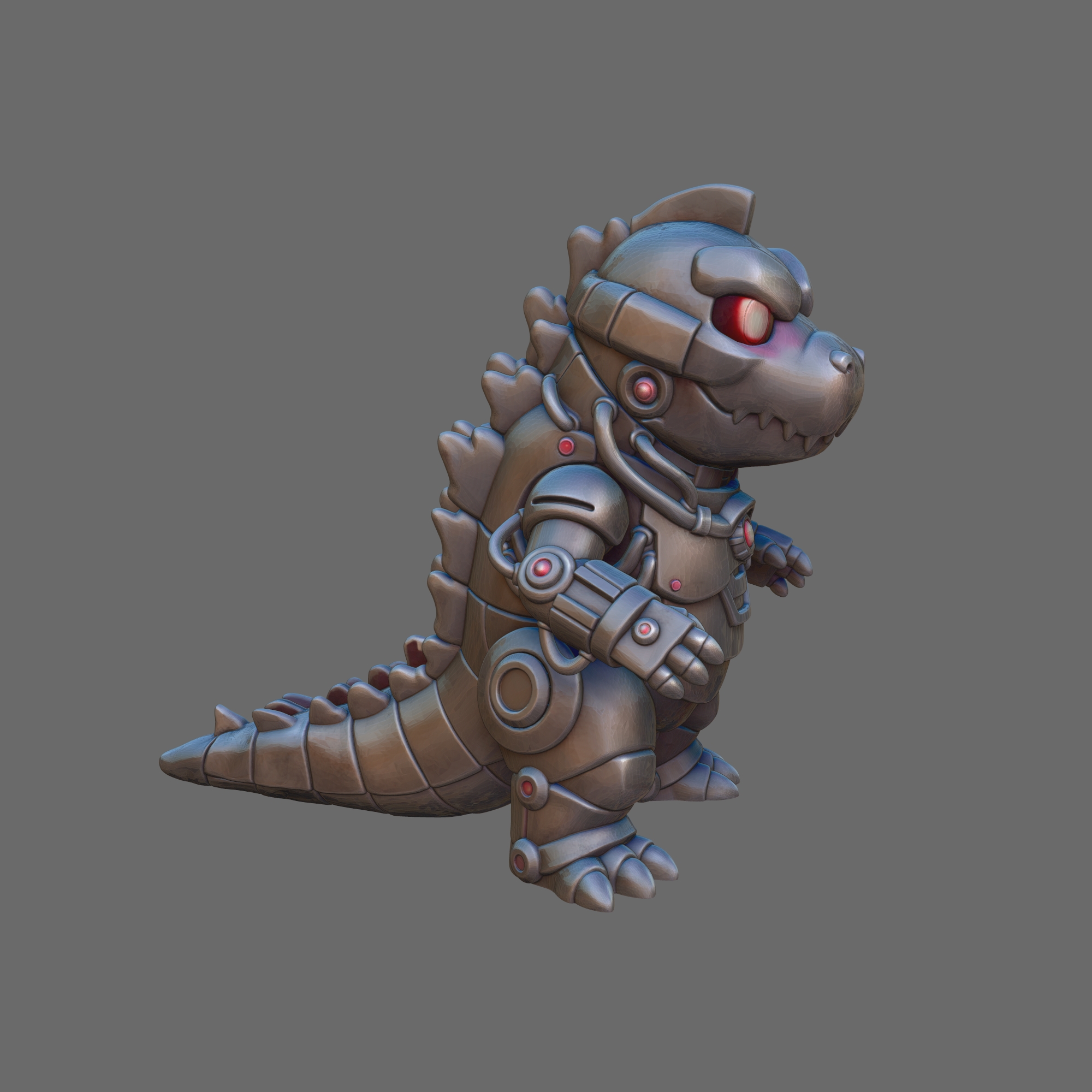 Mecha Godzilla Chibi Articulado / Multi-Parte - Modelo 3D STL para Impresión - Image 7