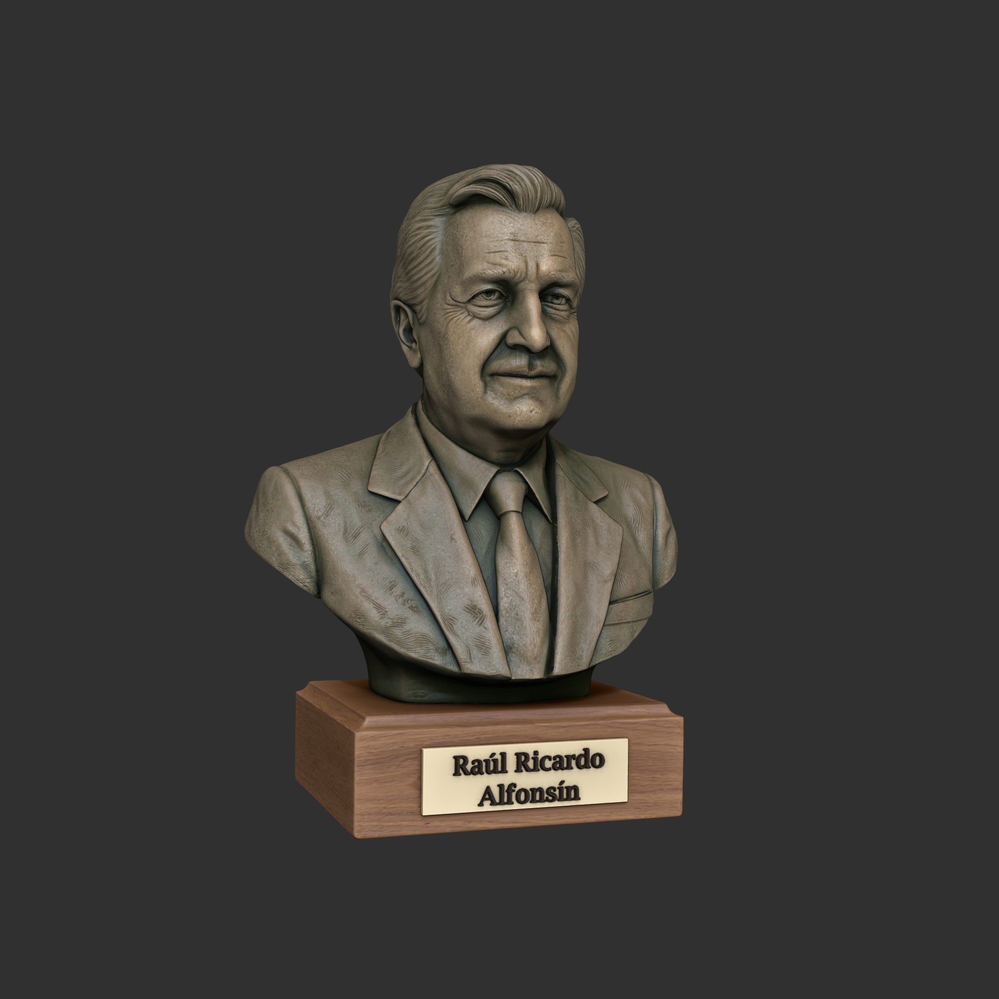 Busto Raúl Alfonsín 15cm Impresión 3d Pla