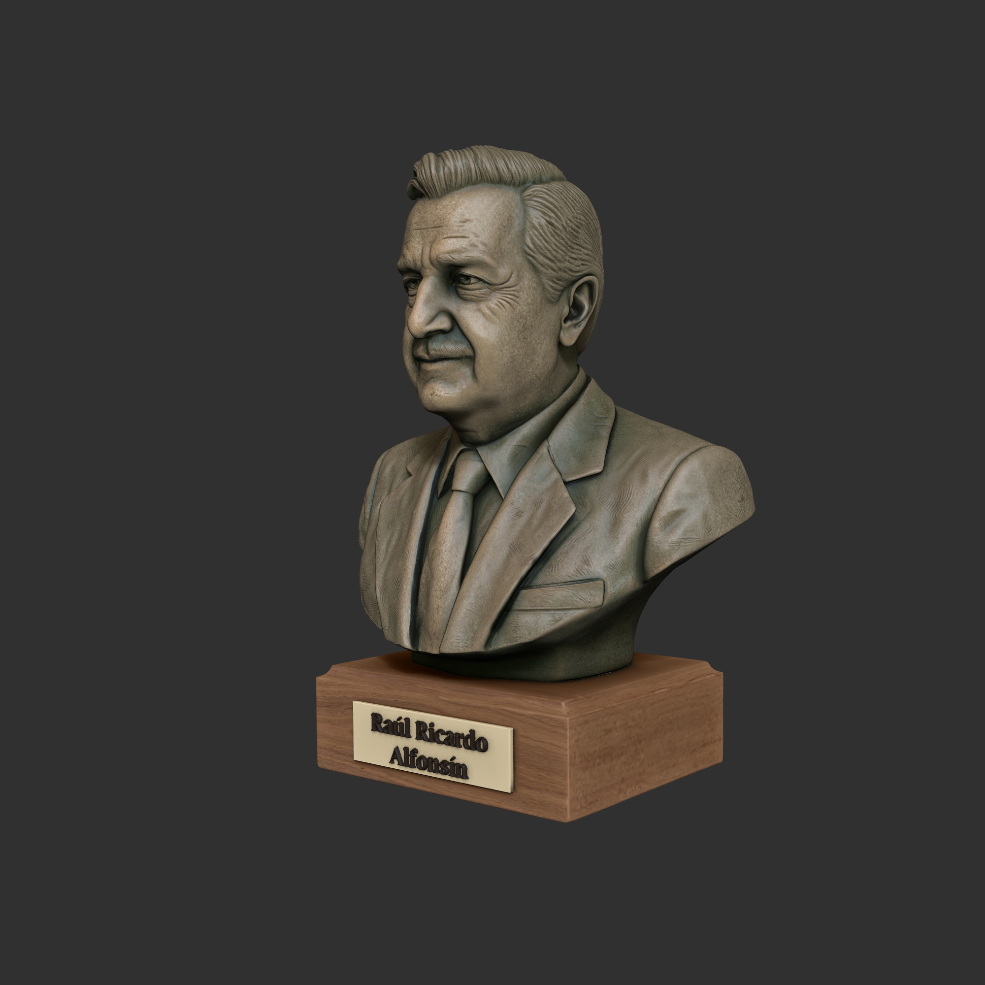 Busto Raúl Alfonsín 15cm Impresión 3d Pla - Image 3
