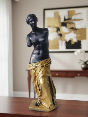 Estatua Venus De Milo Dorado Y Negro Deco Impresión 3d Hq