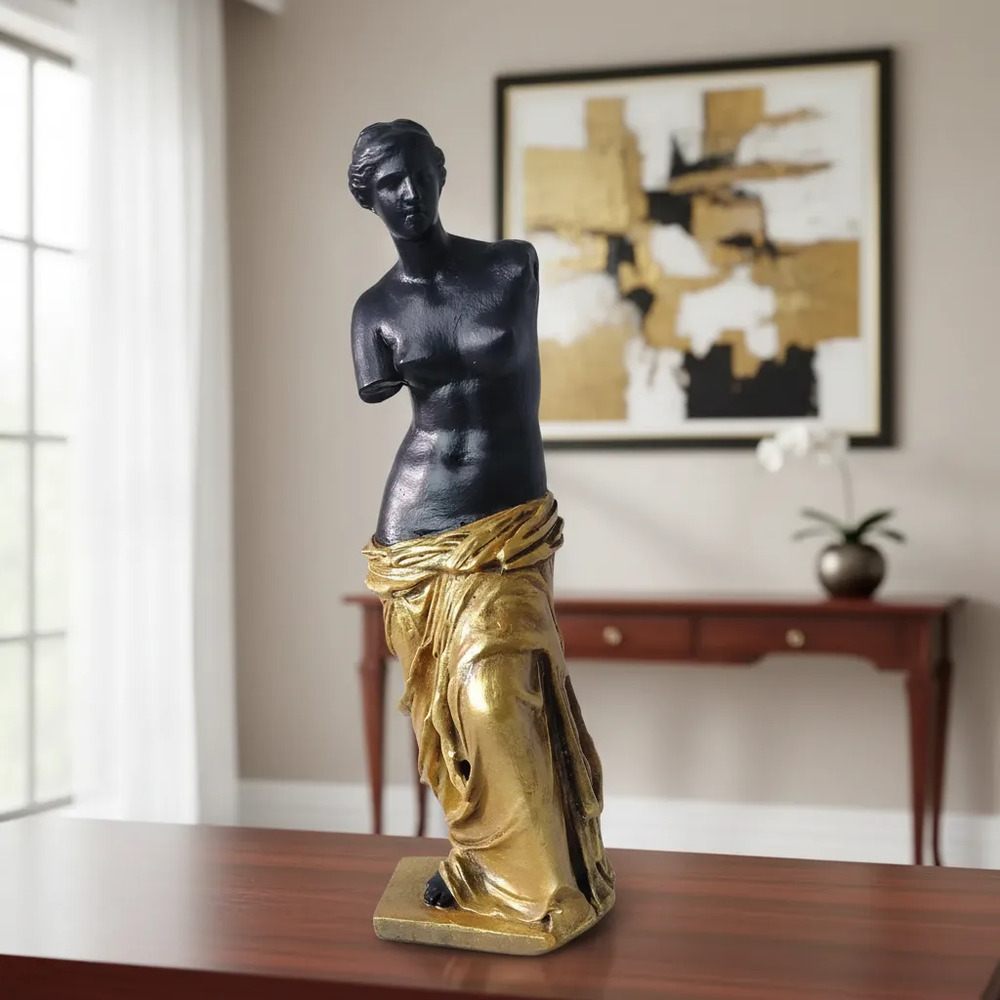 Estatua Venus De Milo Dorado Y Negro Deco Impresión 3d Hq