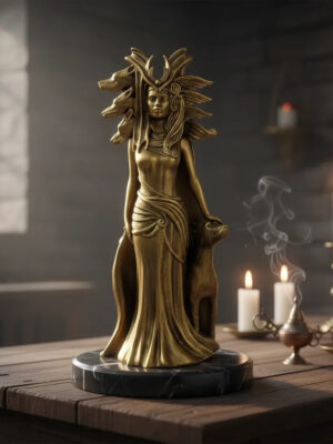Estatua Diosa Hécate 15cm Impresión 3d Sin Pintar
