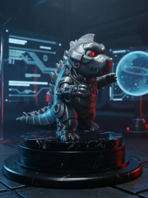 Estatuilla Chibi Mini Mecha Godzilla 3d Pla 10cm