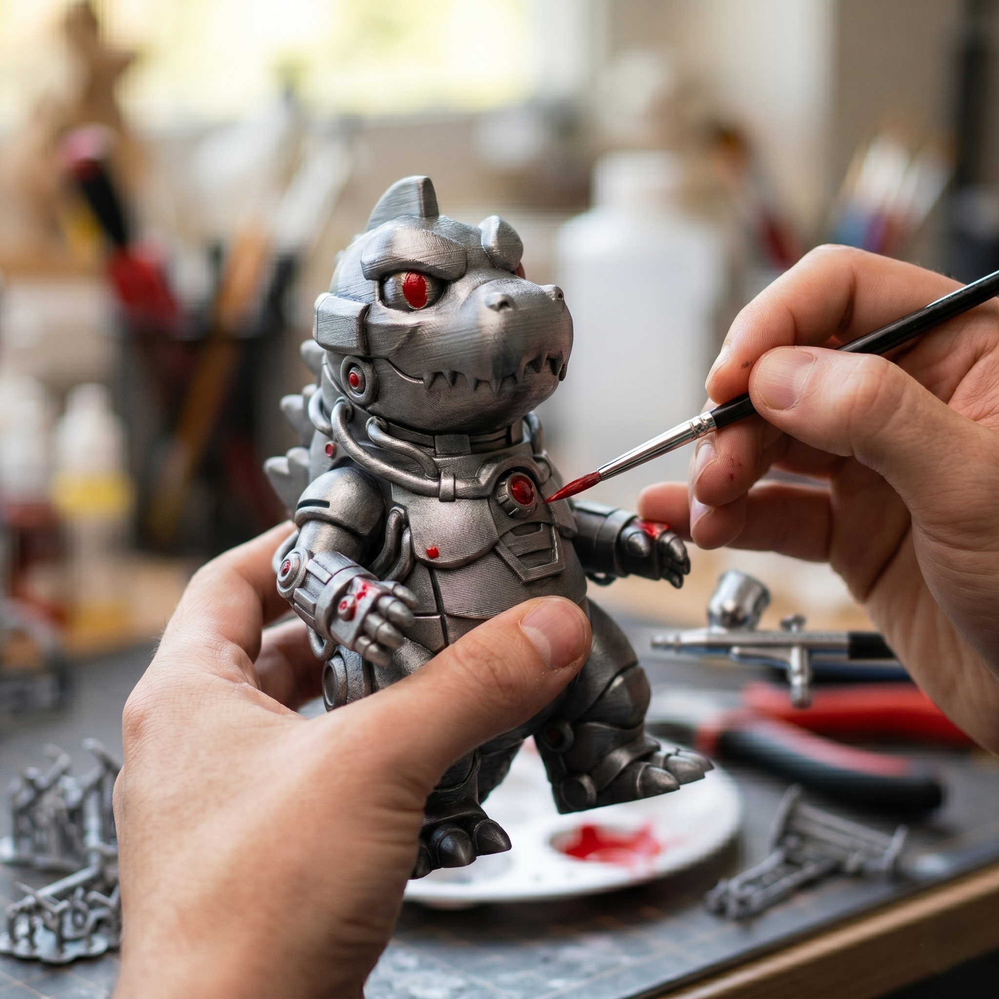 Mecha Godzilla Chibi Articulado / Multi-Parte - Modelo 3D STL para Impresión
