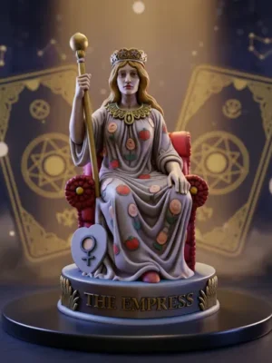 Modelo 3D Carta del Tarot La Emperatriz - Escultura Mística