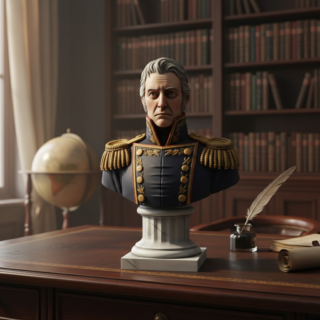 Busto 3D Cornelio Saavedra - Héroe de la Independencia