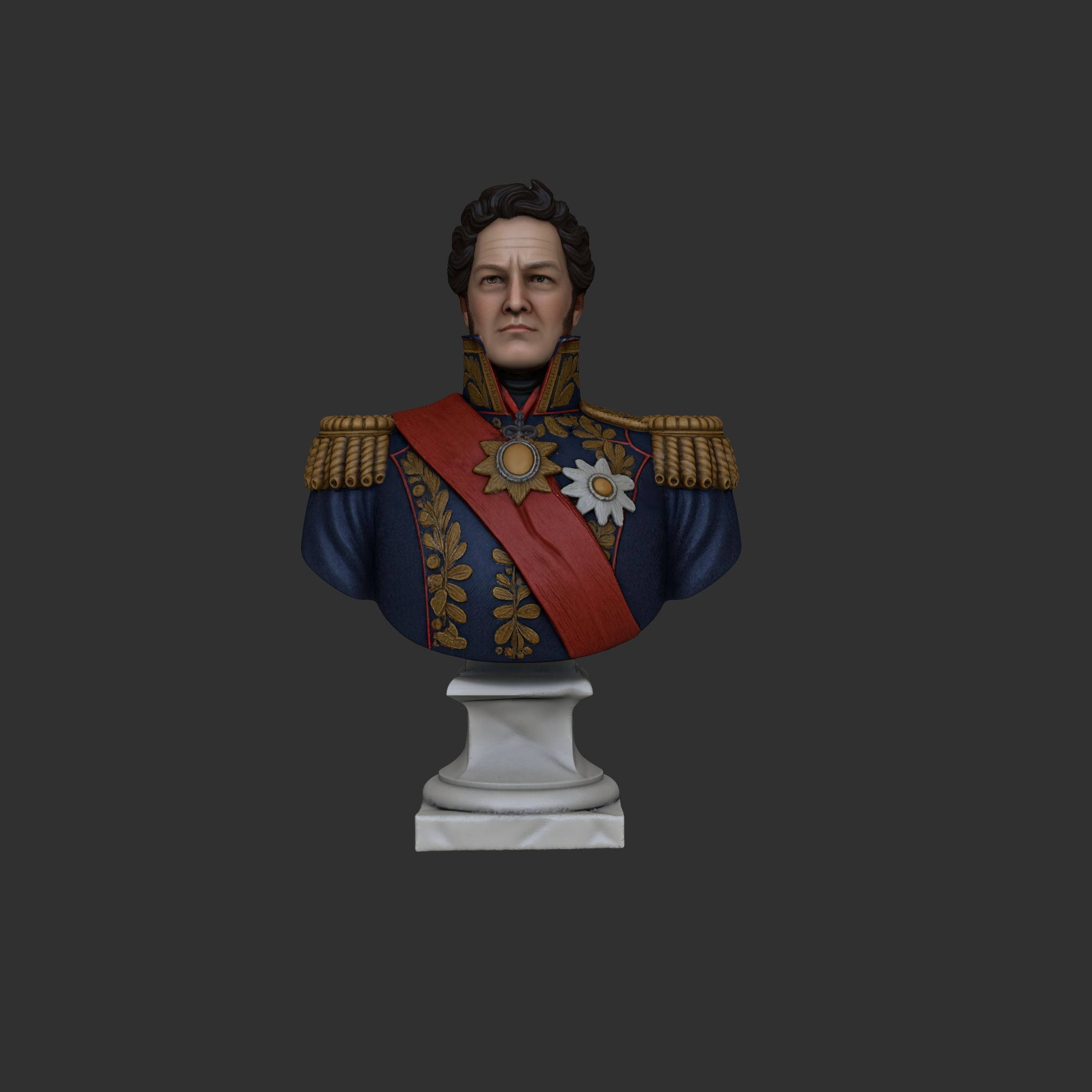 Busto 3D Juan Manuel de Rosas - Restaurador de las Leyes