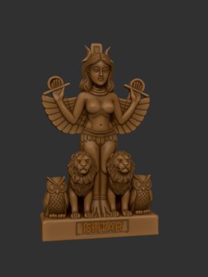 Estatua 3D Diosa Ishtar Estilo Tótem - Modelo para Imprimir