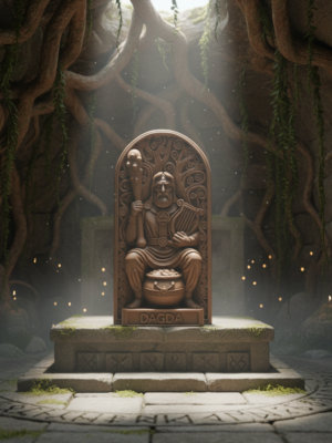 Estatua 3D Dios Dagda Estilo Tótem - Mitología Celta