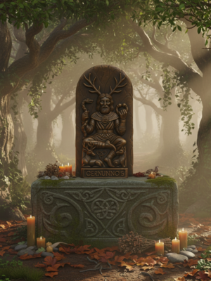 Estatua 3D Dios Cernunnos Estilo Tótem - Mitología Celta