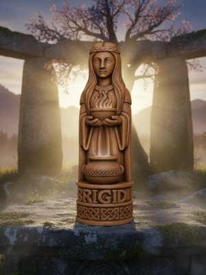 Estatua 3D Diosa Brigid Estilo Tótem - Mitología Celta