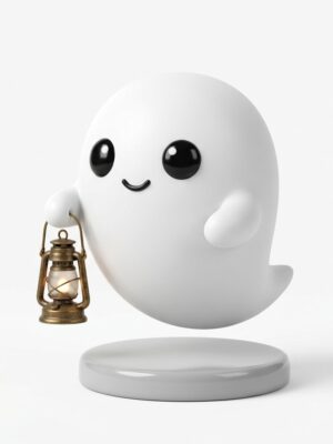 [FREE STL] Cute Chibi Ghost with Lantern Statuette - 3D Printable Model