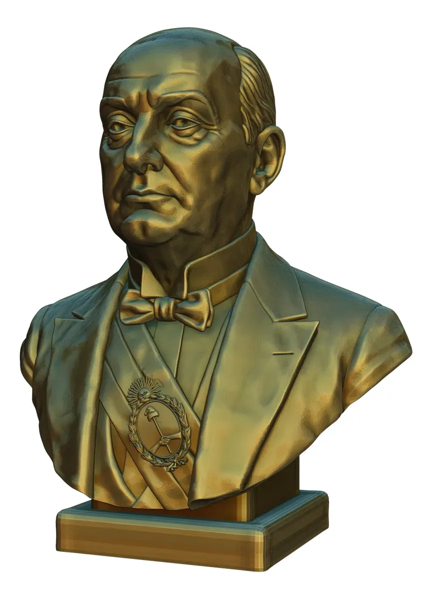 Busto Marcelo Torcuato de Alvear - Archivo STL para Impresión 3D - Imagen 3