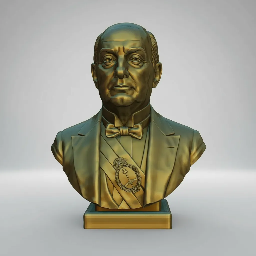 Busto Marcelo Torcuato de Alvear - Archivo STL para Impresión 3D - Imagen 5