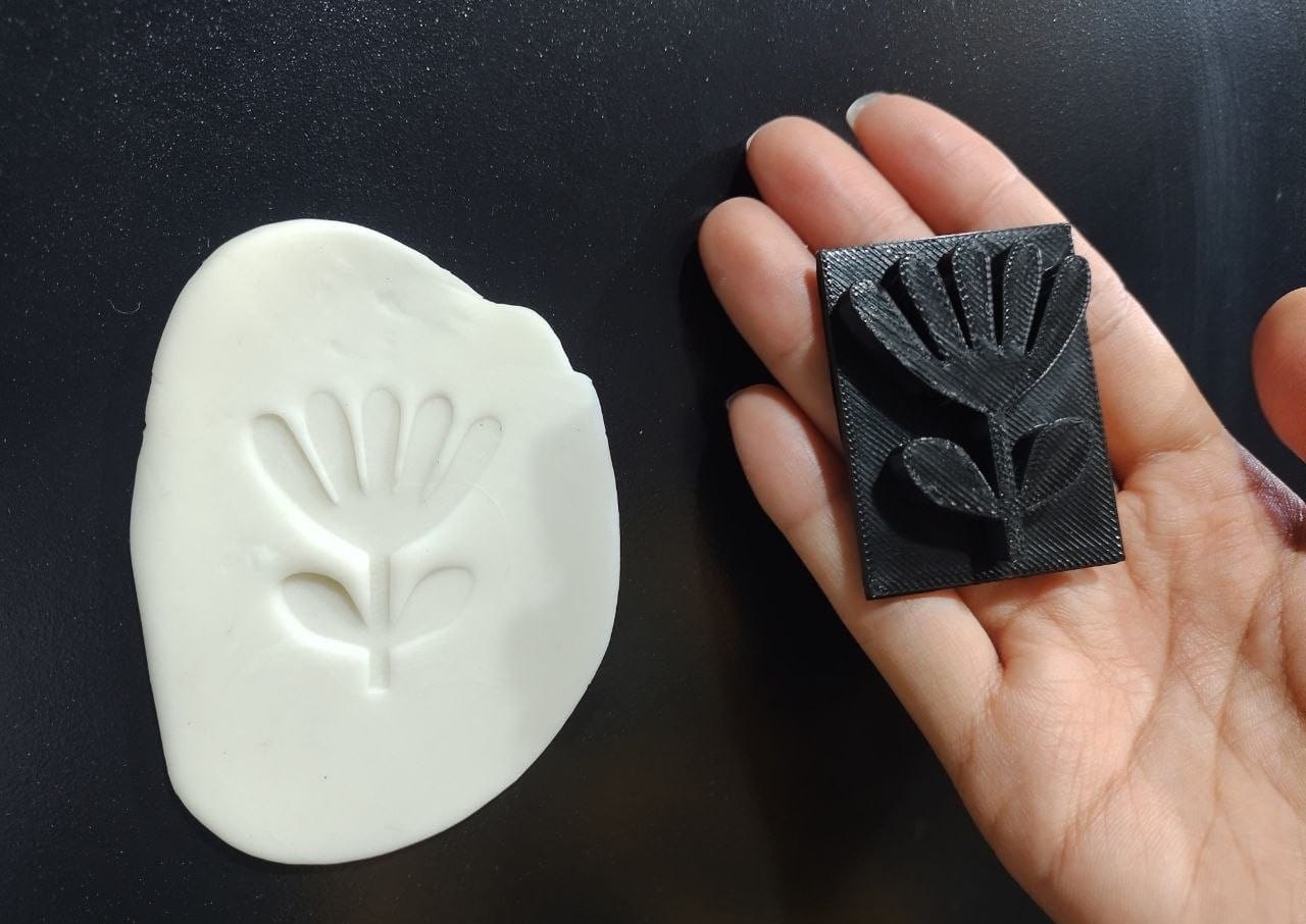 Sello Floral Clásico para Cerámica y Arcilla - Archivo 3D STL