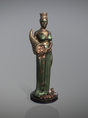 Estatua 3D Diosa de la Fortuna Tique - Mitología Griega