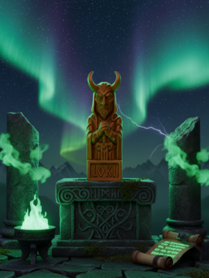 Estatua 3D Dios Loki El Astuto - Mitología Nórdica Estilo Tótem