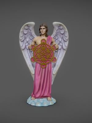 Estatua 3D Arcángel Metatrón - Escultura Sagrada Celestial