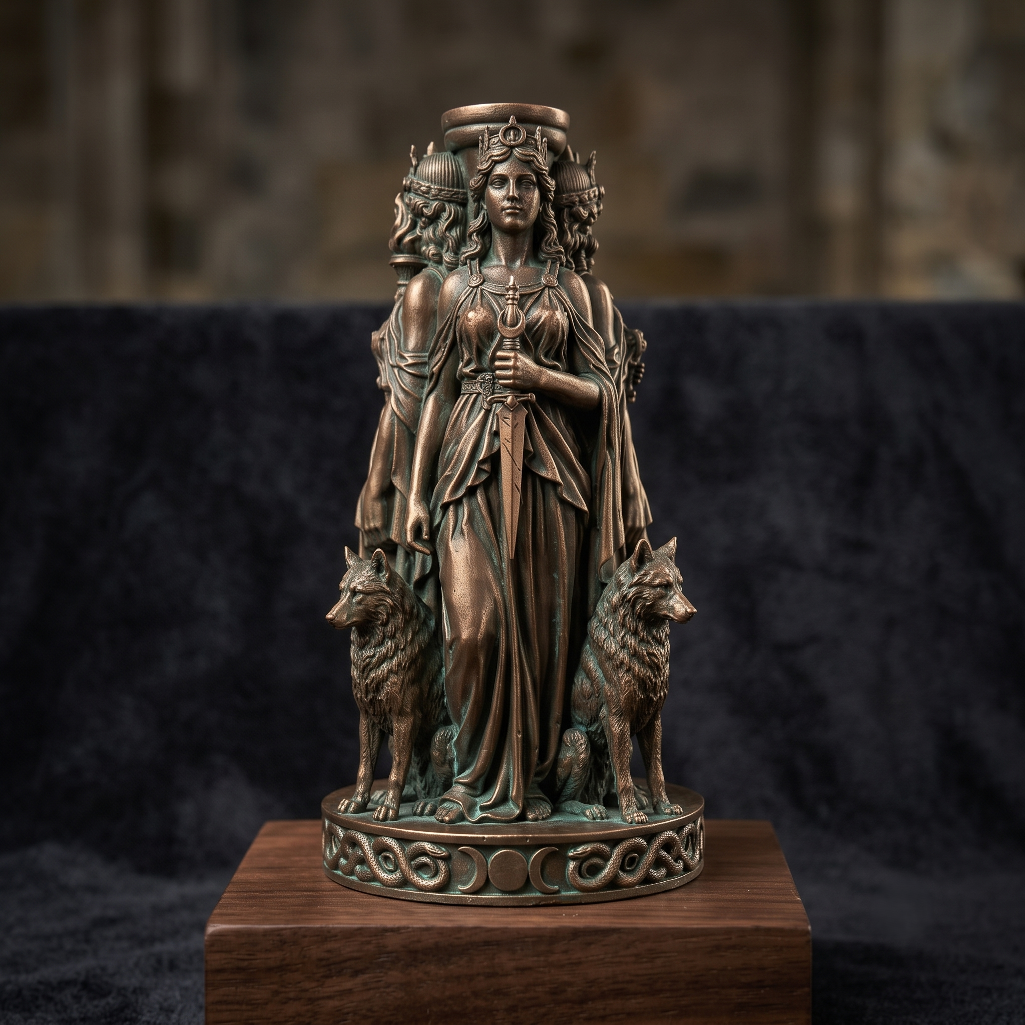 Hécate Triformis Estatua Coleccionable Diosa Triple Mitología Griega