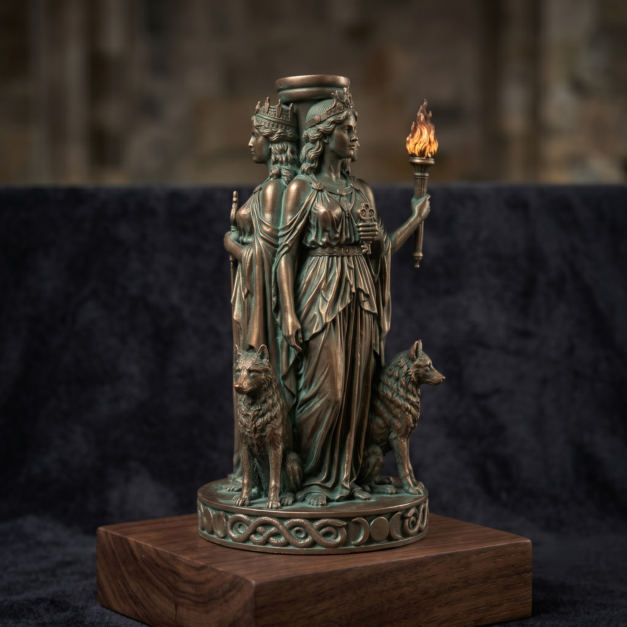 Hécate Triformis Estatua Coleccionable Diosa Triple Mitología Griega - Image 3