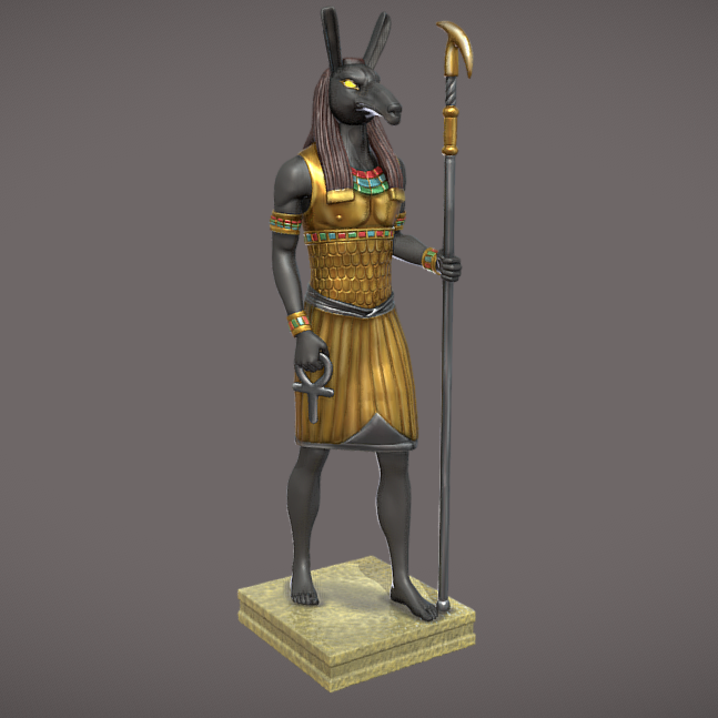 Estatua 3D Dios Seth Versión 2 - Mitología Egipcia Estilo Clásico