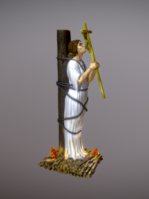 Estatua 3D Juana de Arco en la Hoguera - Escultura Histórica